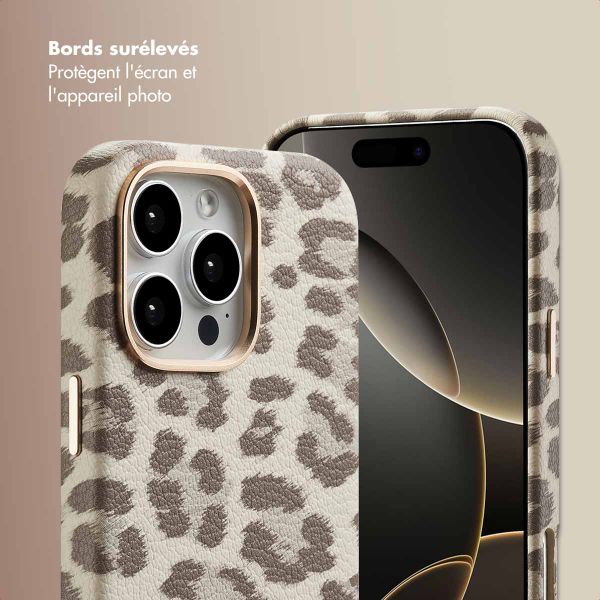 Selencia Coque Sabi imprimé panthère avec MagSafe Apple iPhone 16 Pro Max - Soft Ivory