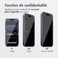 Accezz Protection d'écran en verre trempé avec filtre de confidentialité + Applicateur Apple iPhone 17 Pro