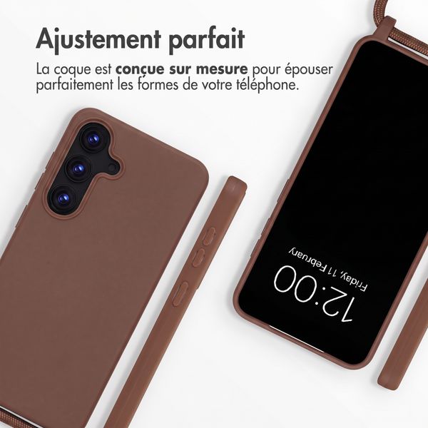 imoshion Coque en silicone avec cordon Samsung Galaxy S25 - Marron