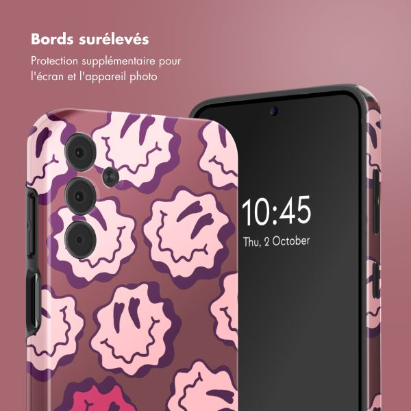 Selencia Coque arrière Vivid Samsung Galaxy A15 (5G) - Wavy Smiley Pink