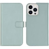 Selencia Étui portefeuille en cuir véritable Apple iPhone 14 Pro Max - Air Blue