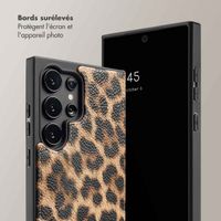 Selencia Coque de télephone Nova avec cordon et porte-cartes Samsung Galaxy S24 Ultra - Leopard