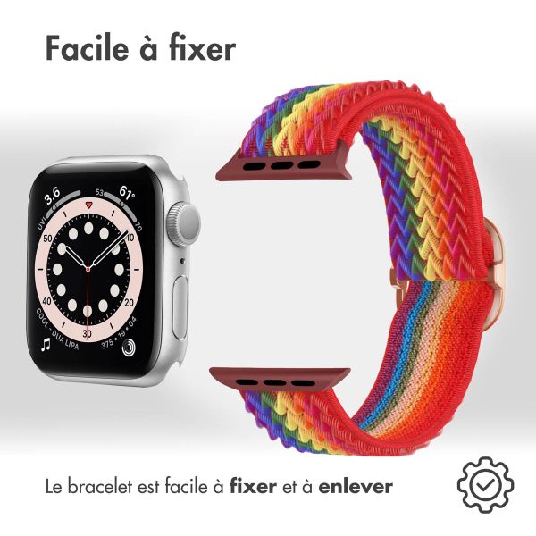 imoshion Bracelet en nylon élastique Apple Watch | 38/40/41/42 mm - Rainbow