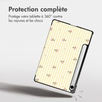 imoshion Coque tablette Design Trifold Samsung Galaxy Tab S9 11.0 pouces / S10 Lite / S10 FE / S9 FE 10.9 pouces - Garden Stripes