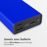imoshion Ultra Series Aluminium Batterie externe 20.000 mAh - Charge rapide jusqu'à 33 watts - Cobalt Blue