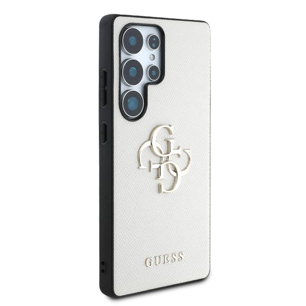 Guess Coque 4G Metal Logo Saffiano Samsung Galaxy S25 Ultra - Beige