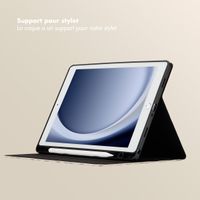 Selencia Coque tablette Sabi avec imprimé léopard Samsung Galaxy Tab A9 Plus - Soft Ivory