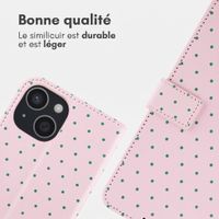 imoshion Étui de télephone portefeuille Design Apple iPhone 15 - Happy Dots