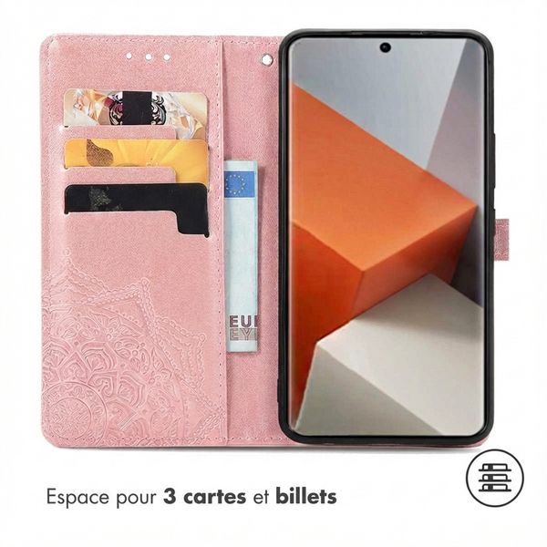 imoshion Etui de télephone Mandala Xiaomi Redmi Note 13 Pro Plus (5G) - Rose Doré