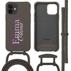 Coque Color MagSafe avec cordon amovible et photo et/ou texte personnalisés Apple iPhone 12 (Pro) - Nom
