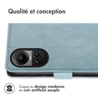 imoshion Étui de télephone portefeuille de luxe Oppo Reno 10 / 10 Pro - Bleu clair