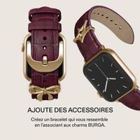Burga Bracelet en cuir véritable  - Apple Watch | 44/45/46/49 mm / Connexion universelle 20 mm - Mobwife / Gold