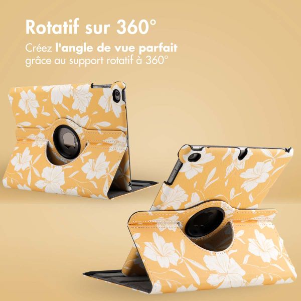 imoshion Coque tablette Design rotatif à 360° Apple iPad 6 (2018) 9.7 pouces / iPad 5 (2017) 9.7 pouces - Yellow Flowers