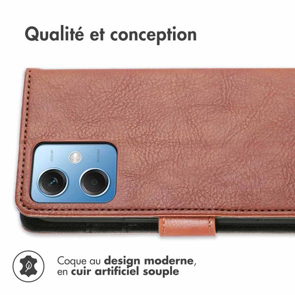 imoshion Étui de télephone portefeuille de luxe Xiaomi Redmi Note 12 - Marron