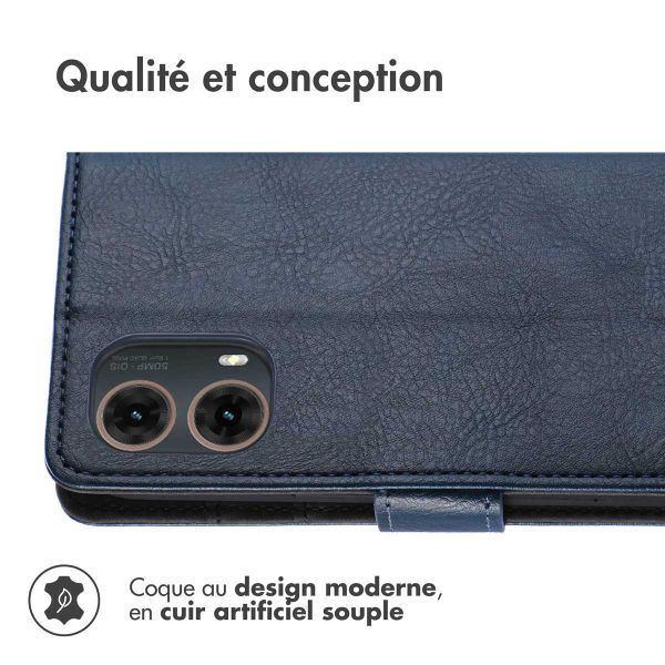 imoshion Étui de télephone portefeuille de luxe Motorola Moto G85 - Bleu foncé