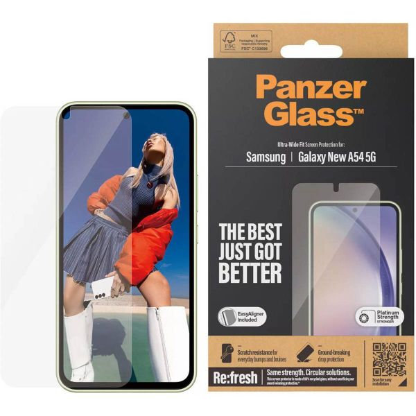 PanzerGlass Film de protection d'écran anti-bactérien Refresh Ultra-Wide Fit Samsung Galaxy A55