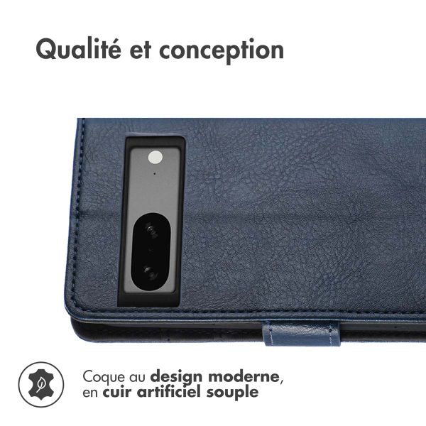 imoshion Étui de télephone portefeuille de luxe Google Pixel 7a - Bleu foncé