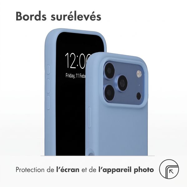 Accezz Coque Liquid Silicone avec MagSafe Apple iPhone 18 Pro Max / 17 Pro Max - Bleu clair