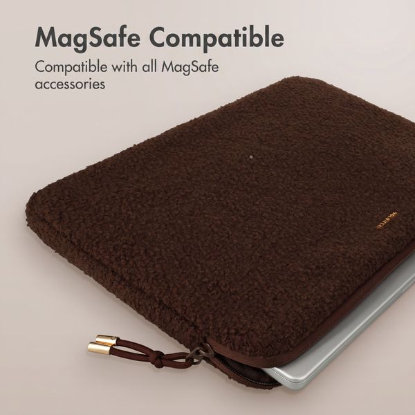 Selencia Housse laptop teddy 13-14 pouces - Choco Brown
