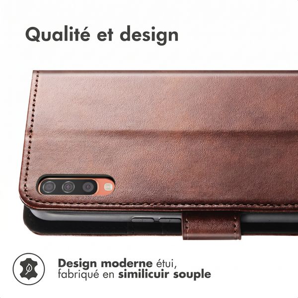 imoshion Étui de télephone portefeuille de luxe Samsung Galaxy A50 / A30s - Marron foncé