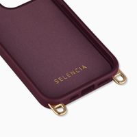 Selencia Coque arrière Rivièra avec MagSafe avec crochets amovibles Apple iPhone 14 Pro - Bold Burgundy