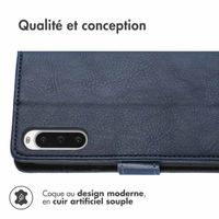 imoshion Étui de télephone portefeuille de luxe Sony Xperia 10 V - Bleu foncé