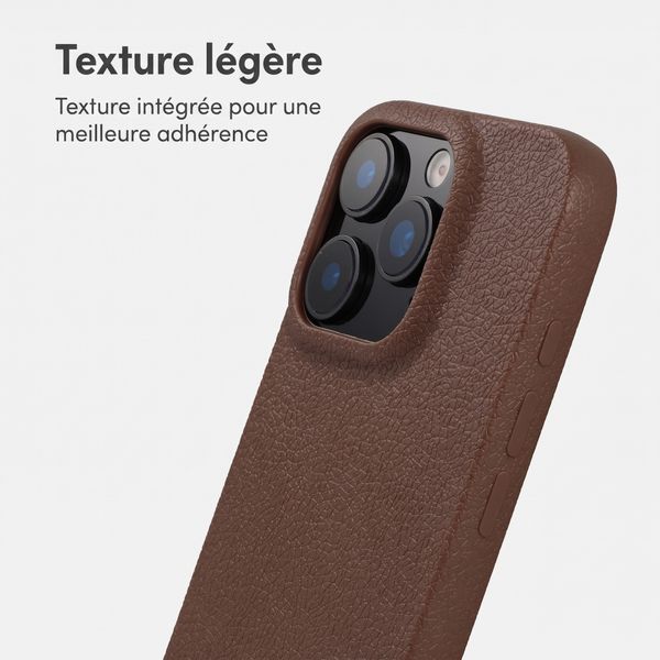 imoshion Coque arrière Texture iPhone 12 / 12 Pro - Marron foncé