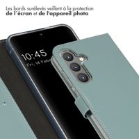Selencia Étui portefeuille en cuir véritable Samsung Galaxy S24 Plus - Air Blue