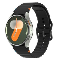 imoshion Bracelet Wave en silicone Samsung Galaxy Watch 4 / 5 / 6 / 7 / FE (20 mm) - Noir