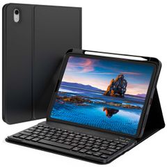 Accezz Étui de tablette portefeuille Bluetooth Clavier Apple iPad 11 (2025) 11 pouces A16 / iPad 10 (2022) 10.9 pouces - AZERTY / FR - Noir