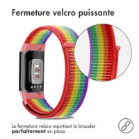imoshion Bracelet en nylon Fitbit Charge 5 - Taille L - Rainbow