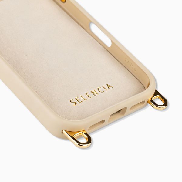 Selencia Coque arrière Rivièra avec MagSafe avec crochets amovibles Apple iPhone 18 Pro / 17 Pro - Milky Latte
