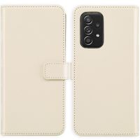 Selencia Étui portefeuille en cuir véritable Samsung Galaxy A53 - Greige