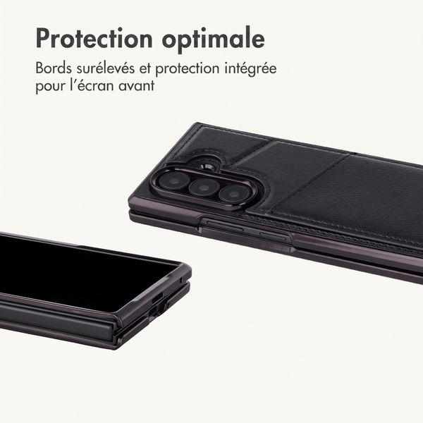 imoshion Étui arrière MagSafe en cuir synthétique avec porte-cartes Samsung Galaxy Z Fold 8 Ultra - Noir