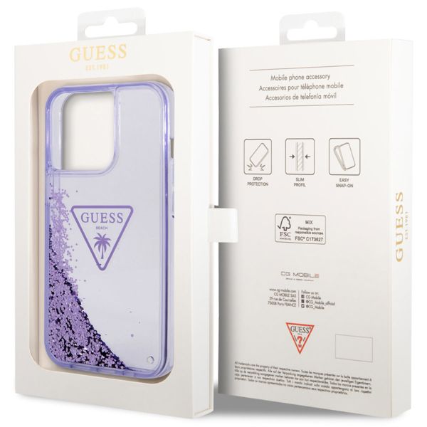 Guess Coque Liquid Glitter Apple iPhone 14 Pro Max - Violet