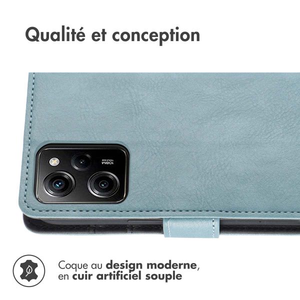 imoshion Étui de télephone portefeuille de luxe Xiaomi Poco X5 Pro 5G - Bleu clair