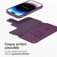 Accezz Étui de télephone portefeuille en cuir 2-en-1 avec MagSafe Apple iPhone 14 Pro - Heath Purple