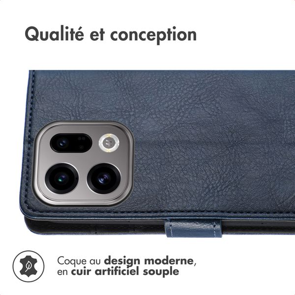 imoshion Étui de télephone portefeuille de luxe Oppo Find X9 - Bleu foncé
