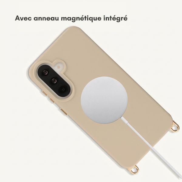 Selencia Coque arrière Rivièra avec MagSafe avec crochets amovibles Samsung Galaxy A37 (5G) - Milky Latte