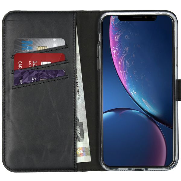 Selencia Étui portefeuille en cuir véritable Apple iPhone 11 Pro Max - Noir