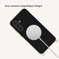 Selencia Coque arrière Rivièra avec MagSafe avec crochets amovibles Samsung Galaxy A57 (5G) - Velvet Black