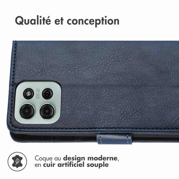 imoshion Étui de télephone portefeuille de luxe Motorola Moto G75 5G - Bleu foncé