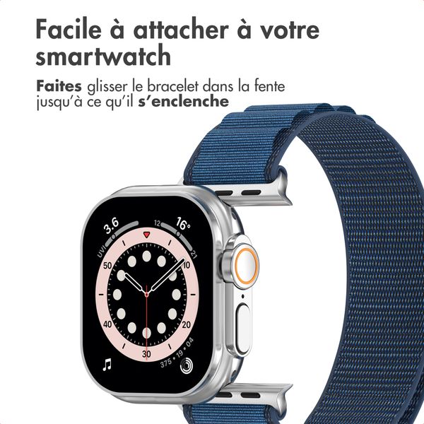 Accezz Bracelet en nylon Alpine Apple Watch | 44/45/46/49 mm - Dark Blue