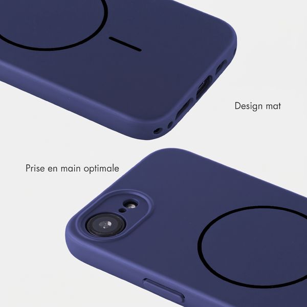 Accezz Coque Grip avec MagSafe Apple iPhone 17e / 16e - Bleu foncé
