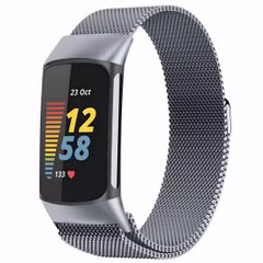 imoshion Bracelet magnétique milanais Fitbit Charge 5 - Taille S - Space Grey