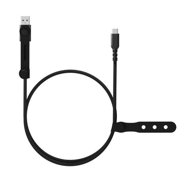 Fairphone Câble de recharge LongLife USB-C vers USB-C/USB-A - 240W - 1 mètre - Noir