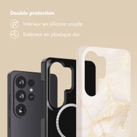 Selencia Coque arrière Vivid avec MagSafe Samsung Galaxy S26 Ultra - Golden Beige Marble