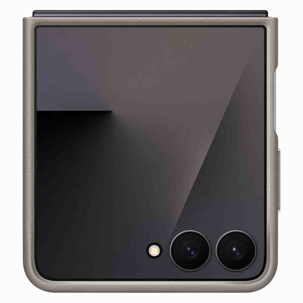 Samsung Original Coque KindSuit en Cuir Végan Samsung Galaxy Z Flip 7 - Taupe