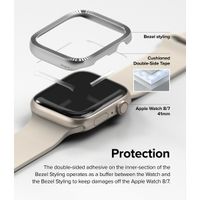 Ringke Style de lunette Apple Watch 7 / 8 / 9 - 41 mm - Matte Curve Silver
