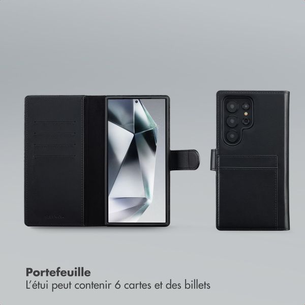 Selencia Étui portefeuille amovible Olyn avec MagSafe Samsung Galaxy S24 Ultra - Noir